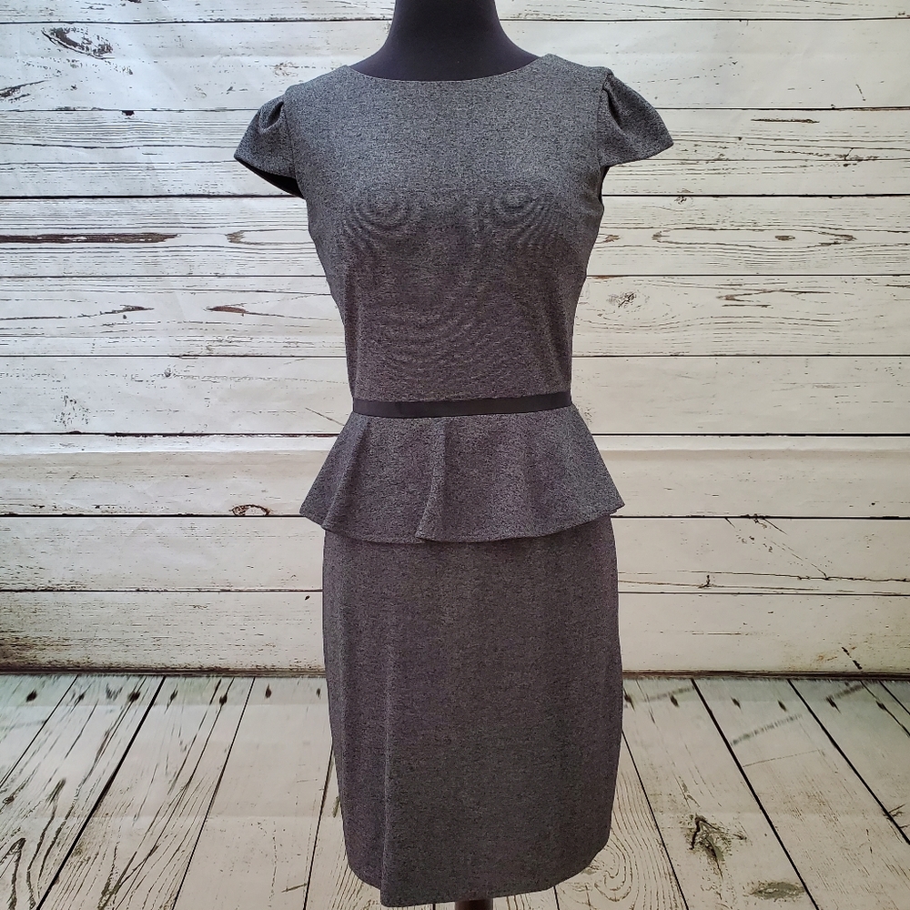 Tahari gray peplum dress